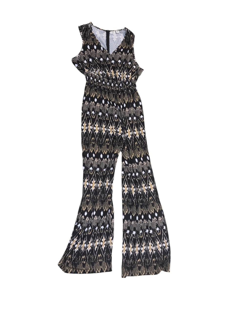 Cato Black and Cream Patterned Sleeveless Jumpsuit 18/20